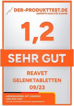 Reavet Gelenktabletten Forte TESTURTEIL SEHR GUT 09/23