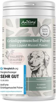 Aniforte Grünlippmuschel Pulver - Vollfett-für Gelenkfunktion & Agilität