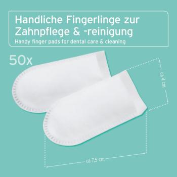 Preview: Detailaufnahme des strukturierten Vlies-Materials der AniForte Denta Clean Fingerpads