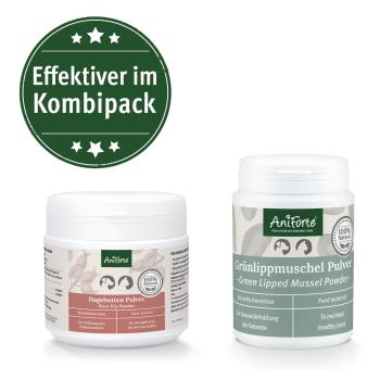 Aniforte Starke Gelenke Set Grünlippmuschelpulver + Hagebuttenpulver 350g