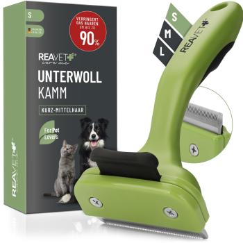 ReaVET Unterwollkamm für Hunde & Katzen - Effektive Unterwollbürste zur Fellpflege Grösse S,M,L