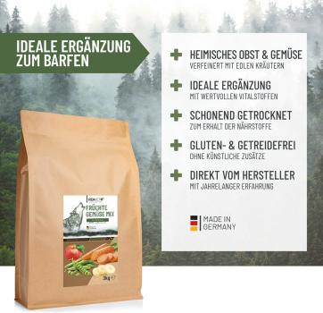 ReaVet Früchte Gemüse Mix 1kg - Natürliche Ergänzungsnahrung für Hunde