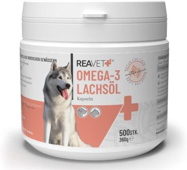 ReaVET Omega-3 Lachsöl Kapseln für Hunde und Katzen