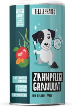 TIERLIEBHABER Zahnpflege-Granulat für Hunde – 4-in-1 Dose 350g