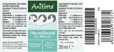 AniForte® Ohrmilbenöl für Hunde, Katzen & Nagetiere