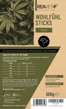 Preview: Reavet Hanf Wohlfühl Sticks – Natürliche Balance & Entspannung für Hunde 500g