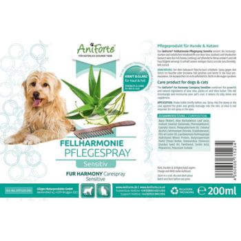 Aniforte Fellharmonie Pflegespray Sensitiv 200ml  für Hunde & Katzen