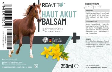 Reavet Haut Akut Balsam 250ml für Haut und Fell