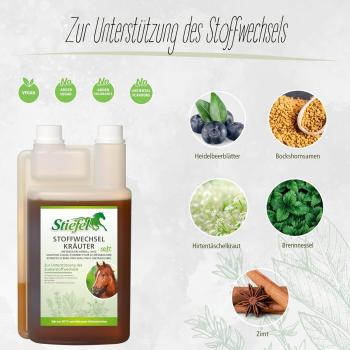 Preview: Natürliche Inhaltsstoffe wie Bockshornklee, Zimt und Heidelbeerblätter für den Glukosestoffwechsel beim Pferd