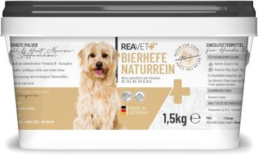 ReaVet Bierhefe Pulver – Natürliches Futterergänzungsmittel für Hunde und Katzen