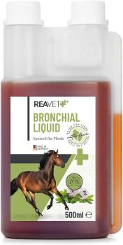 ReaVET Bronchial Liquid 500ml Flasche flüssiges Ergänzungsfuttermittel für Atemwege und Bronchien bei Pferden