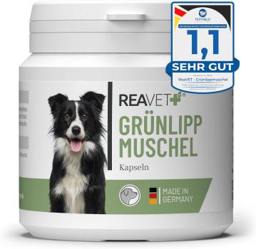 Reavet Grünlippmuschel Kapseln für Hunde zur Unterstützung der Gelenke