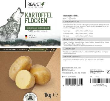 ReaVet Kartoffelflocken 1kg - Hochwertige Ergänzungsnahrung für Hunde