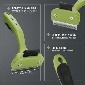 ReaVET Unterwollkamm für Hunde & Katzen - Effektive Unterwollbürste zur Fellpflege Grösse S,M,L