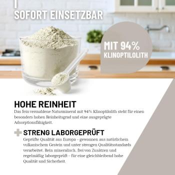 Preview: Hochreines, mikronisiertes Klinoptilolith Zeolith Pulver für optimale Bioverfügbarkeit.