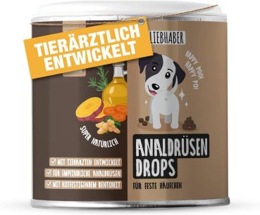 Tierliebhaber Analdrüsen Drops Dose – Natürliche Hilfe bei Schlittenfahren und verstopften Analdrüsen beim Hund.