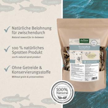 Aniforte Trockenfisch 200g 100% Natursnack für Hunde