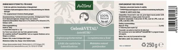 AniForte Gelenk-VETAL 3 Gelenkpulver für Hunde 250g