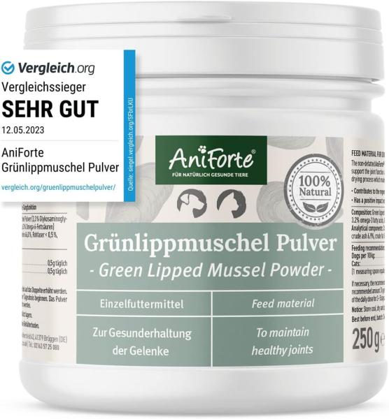 Aniforte Grünlippmuschel Pulver - Vollfett-für Gelenkfunktion & Agilität