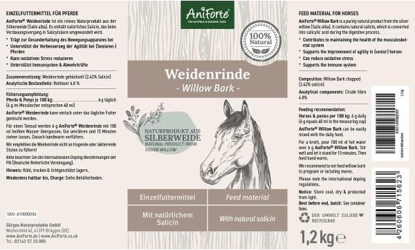 Aniforte Weidenrinde 1,2 kg  Unterstützung des Bewegungsapparates