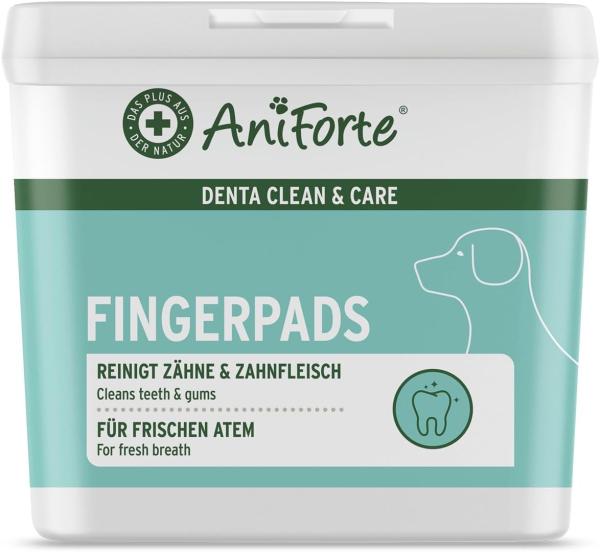 AniForte Denta Clean & Care Fingerpads Dose mit 50 Stück Zahnpflege-Fingerlingen