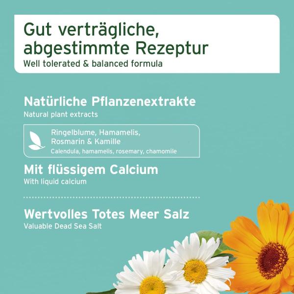 Natürliche Inhaltsstoffe Kamille und Pfefferminze neben der AniForte Dentalspray Flasche