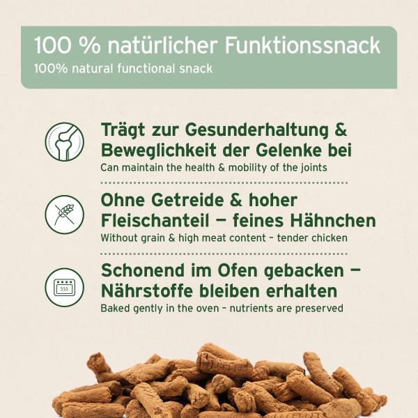 Pflanzliche Wirkstoffe mit Grünlippmuschel und Teufelskralle der AniForte Gelenk Snacks