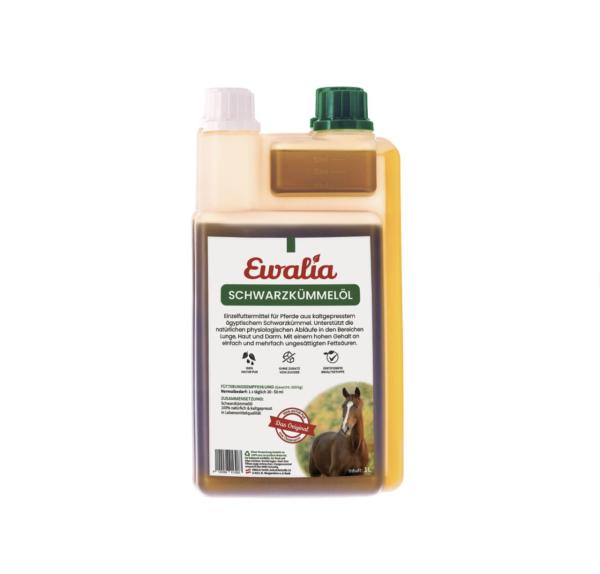 EWALIA Schwarzkümmelöl für Pferde kaltgepresst und 100 Prozent naturrein