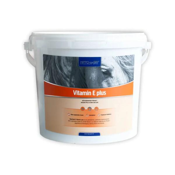 HIPPOSPORT Vitamin E Plus für Pferde 750g oder 2 KG – Getreidefreie Pellets für Muskeln & Zellschutz