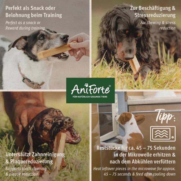 Aniforte Käse Kauknochen Mini 28-40g - Der leckere lange Kauspaß für Hunde