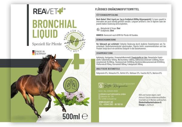 Inhaltsstoffe und Analyse des ReaVET Bronchial Liquids für Ponys