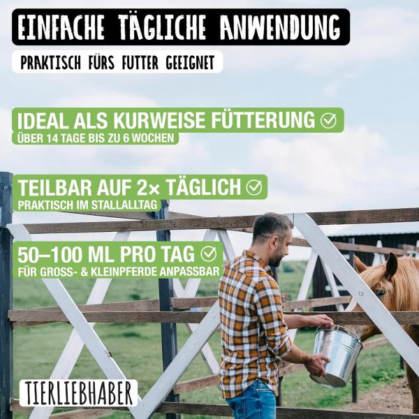 Tierliebhaber  1L  Darmkräutersaft für Pferde unterstütz die Darmgesundheit