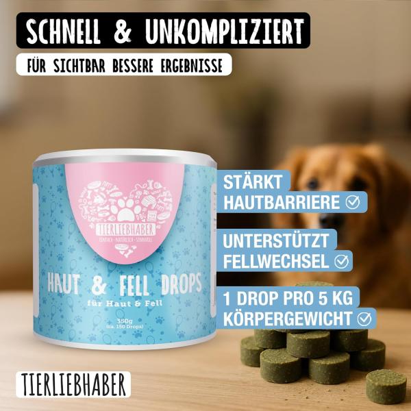 Tierliebhaber Haut & Fell Drops – Für seidigen Glanz & gesunde Haut (350g)