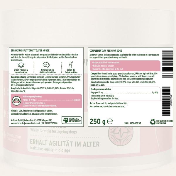 Aniforte Senior Active Unterstützung der Gelenke & des Immunsystems 250g