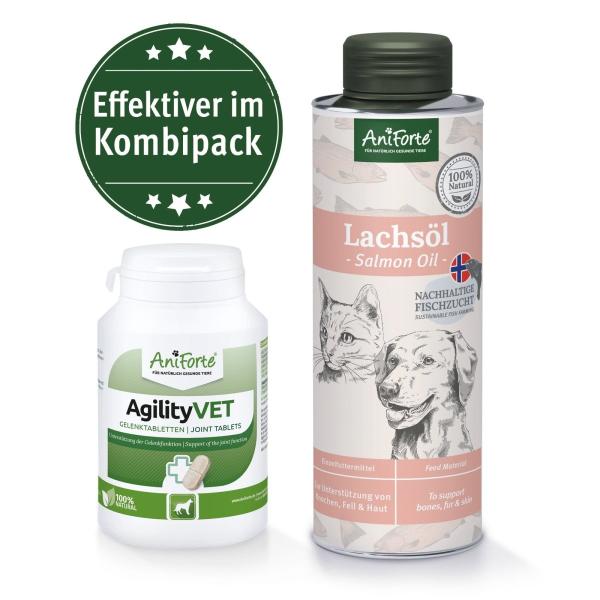 Aniforte Set Beweglichkeit & Vitalität in  Lachsöl + Agility Vet 370g