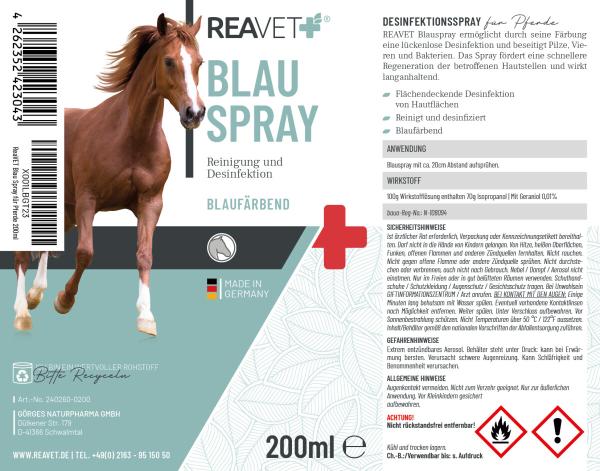 Reavet Blauspray für Pferde 200ml