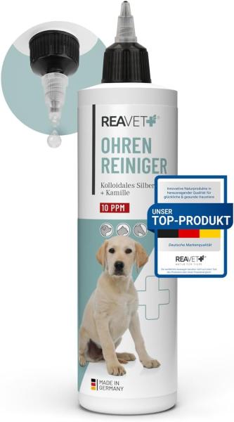 REAVET Ohrenreiniger mit kolloidalem Silber und Kamille für Tiere