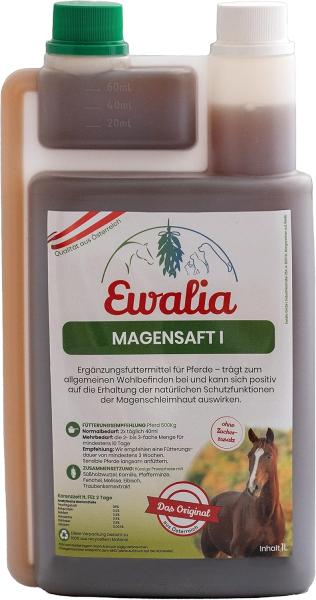 EWALIA Magensaft Flasche – Flüssiges Ergänzungsfuttermittel für Magen und sensible Verdauung bei Pferden