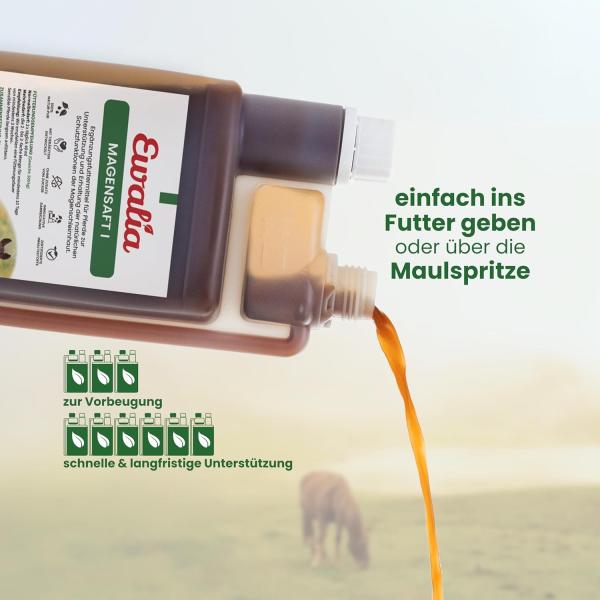 100 Prozent naturreiner Kräutersaft für Pferde ohne chemische Zusätze und Konservierungsstoffe