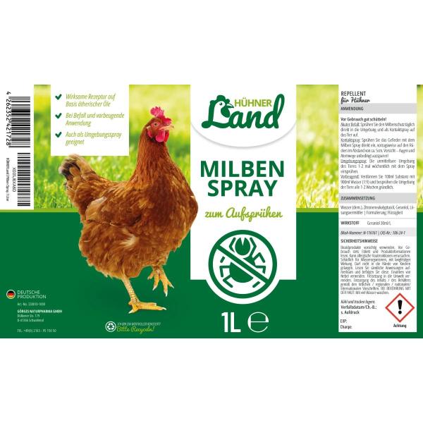 Anwendung als Kontaktspray am Gefieder und als Umgebungsspray für Legeboxen und Sitzstangen