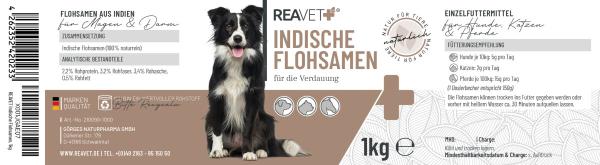 Reavet Indische Flohsamen - für Hunde Katzen und Pferde