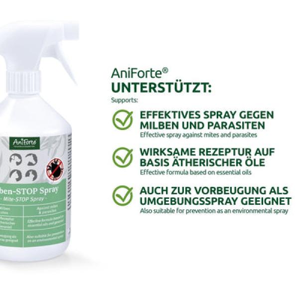 Aniforte Milben-STOP Spray: Effektiver Schutz für Hunde, Katzen, Pferde & Co.