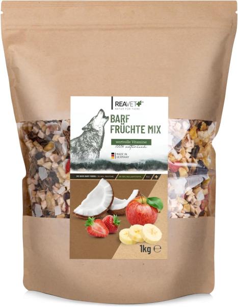 ReaVet BARF Früchte Mix 1kg - Natürliche Ergänzungsnahrung für Hunde