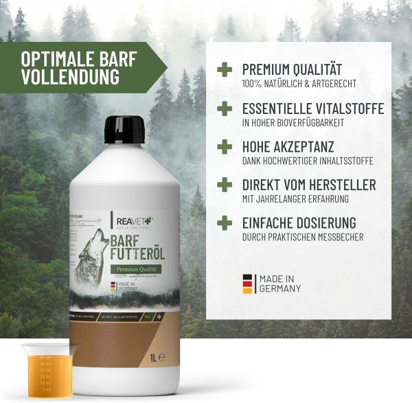 ReaVet BARF Futteröl 1L - Premium Qualität für Hunde