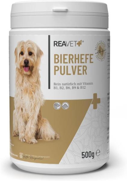 ReaVet Bierhefe Pulver – Natürliches Futterergänzungsmittel für Hunde und Katzen