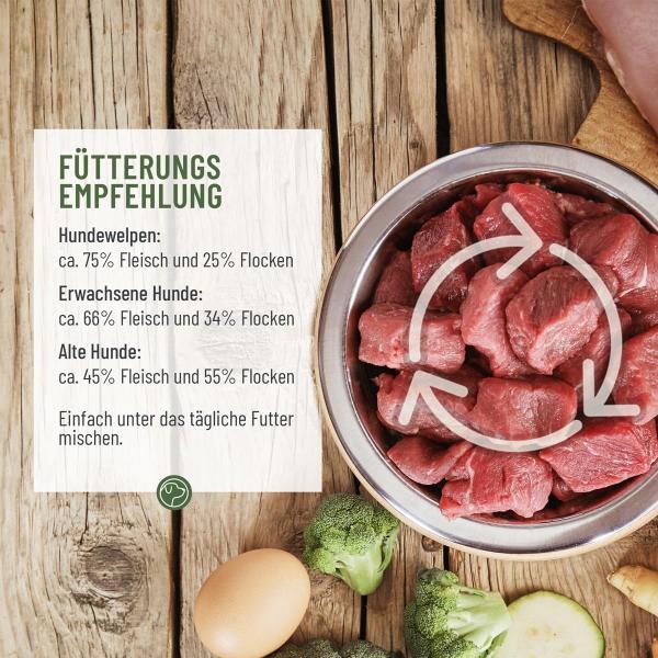 ReaVet Gemüse-Kräuter-Variation Hundefutter mit Erbsenflocken, Möhrenflocken und erlesenen Kräutern Fuetterung