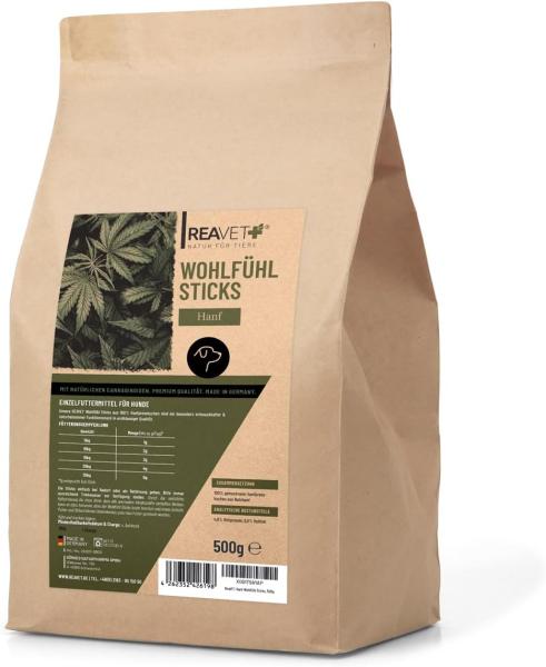 Reavet Hanf Wohlfühl Sticks – Natürliche Balance & Entspannung für Hunde 500g