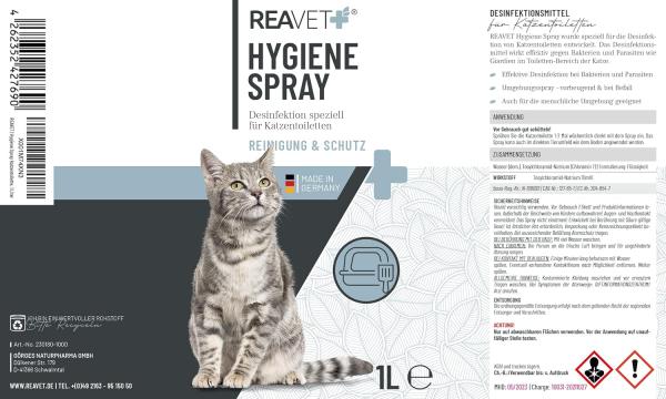 ReaVET Hygiene-Spray – Effektive Flächendesinfektion für Katzentoiletten und Umfeld