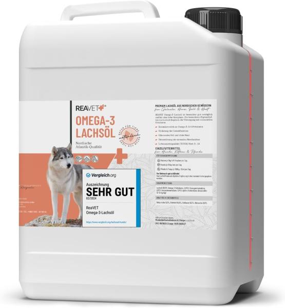 Hochwertiges Futteröl für Katzen und Hunde: ReaVet Omega-3 Lachsöl