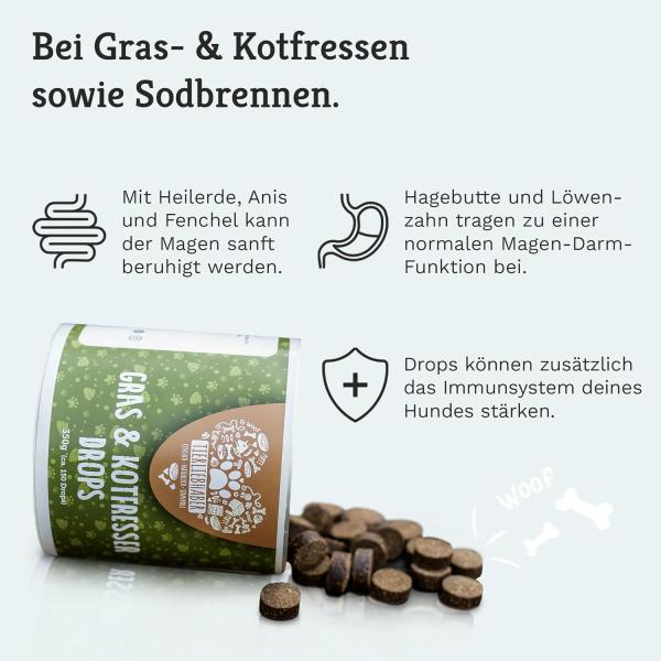 Tierliebhaber  Gras- & Kotfresser Drops,  als Snack geeignet